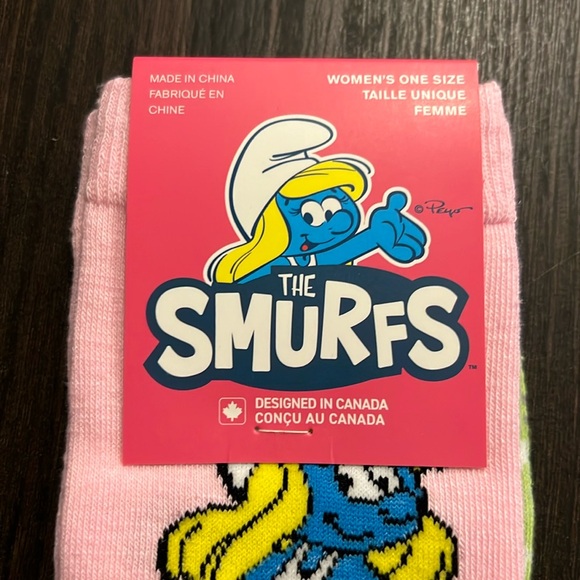 ⭐️3/15 Stocking Stuffer Smurfs 80s Smurfette Socks 1980s Retro Fun Costume - Picture 3 of 7
